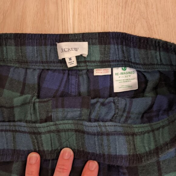 J Crew Flannel Pajamas Black Watch Tartan Navy/Green Men's Size M 100% Cotton - Picture 15 of 16
